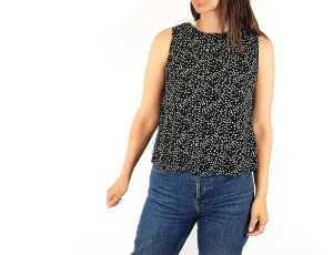 Mister Zimi  black unique print top size 8