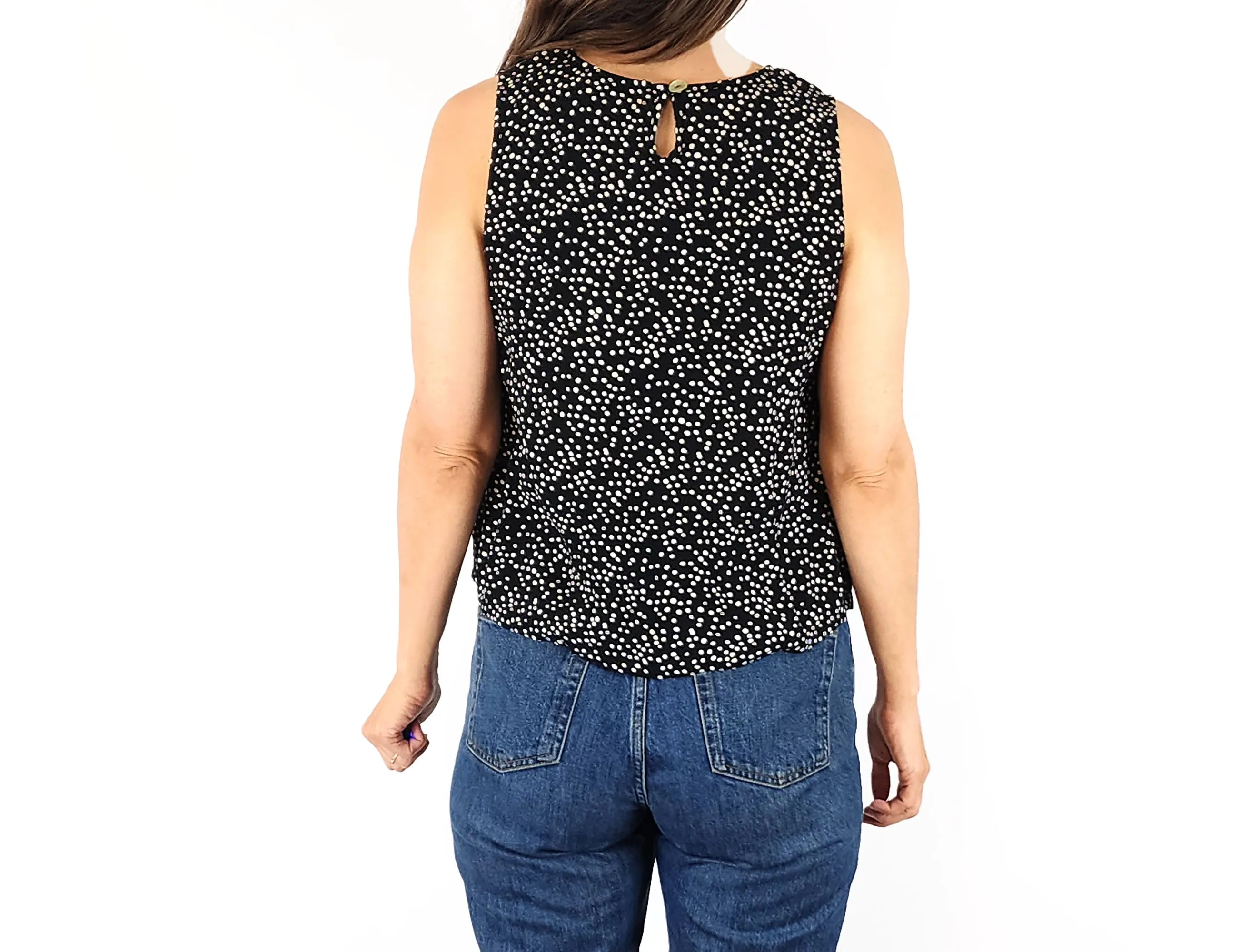 Mister Zimi  black unique print top size 8