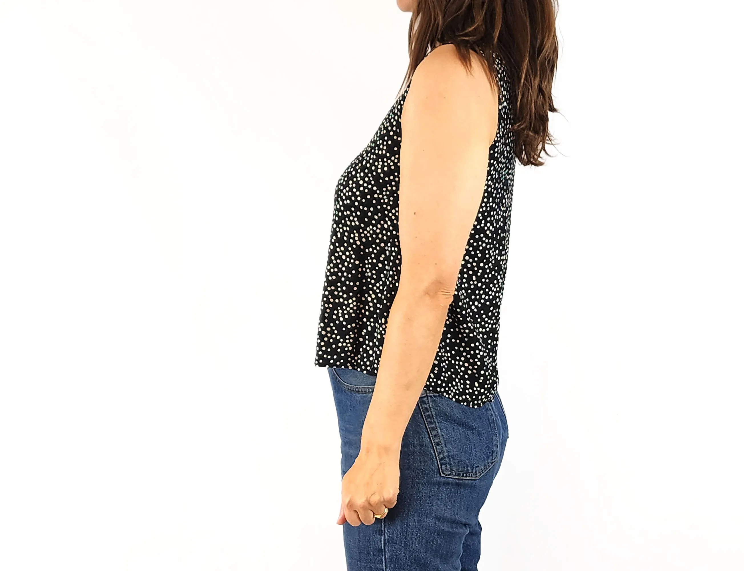 Mister Zimi  black unique print top size 8