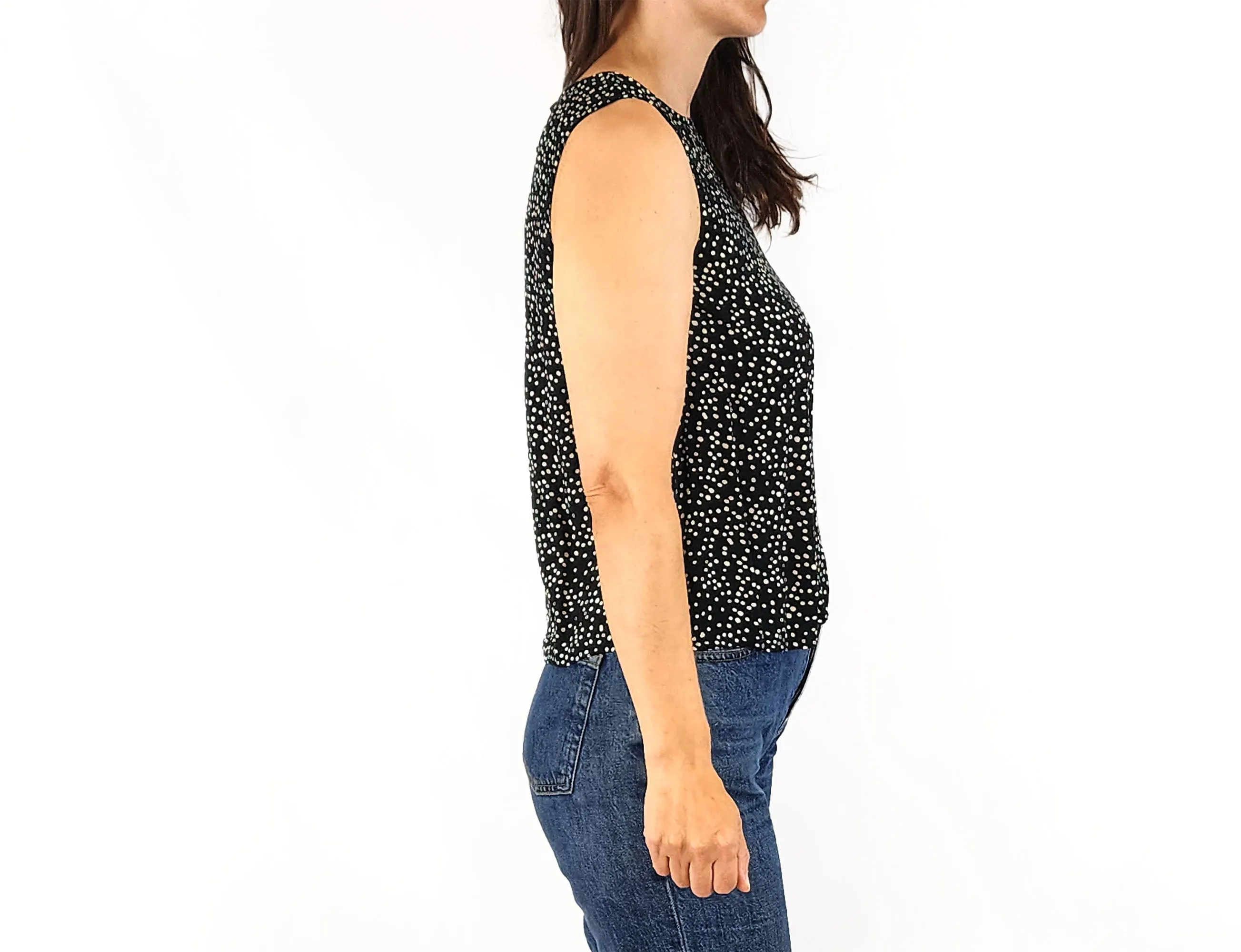 Mister Zimi  black unique print top size 8
