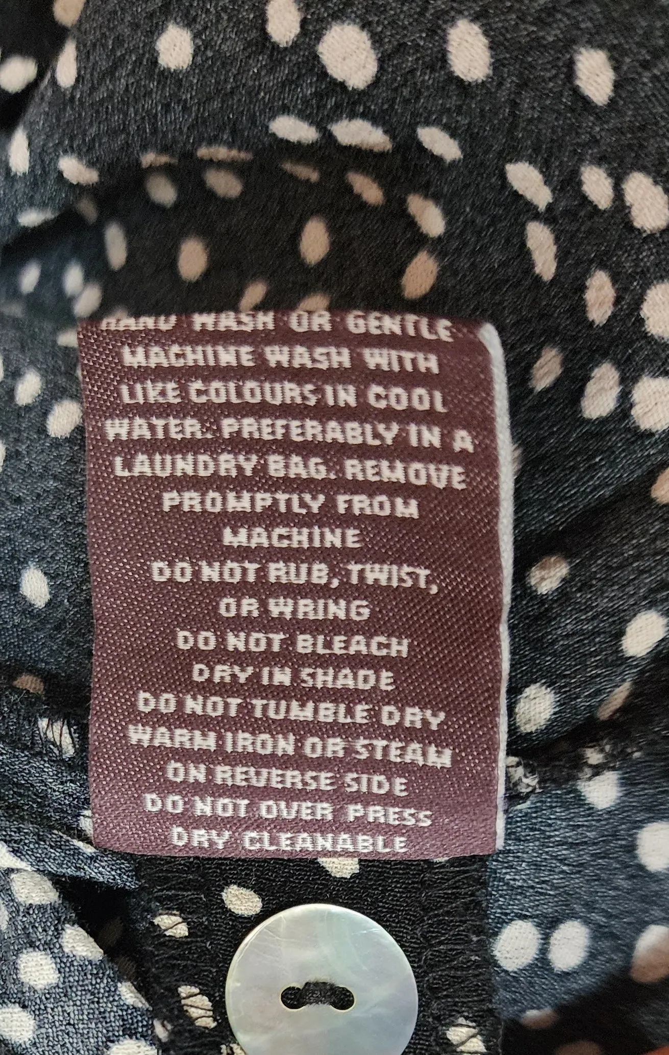 Mister Zimi  black unique print top size 8