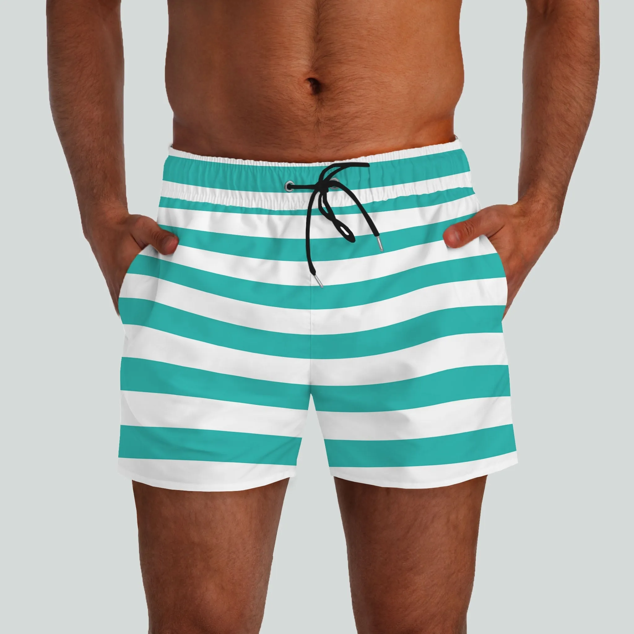 Monterey Green & White Swim Shorts