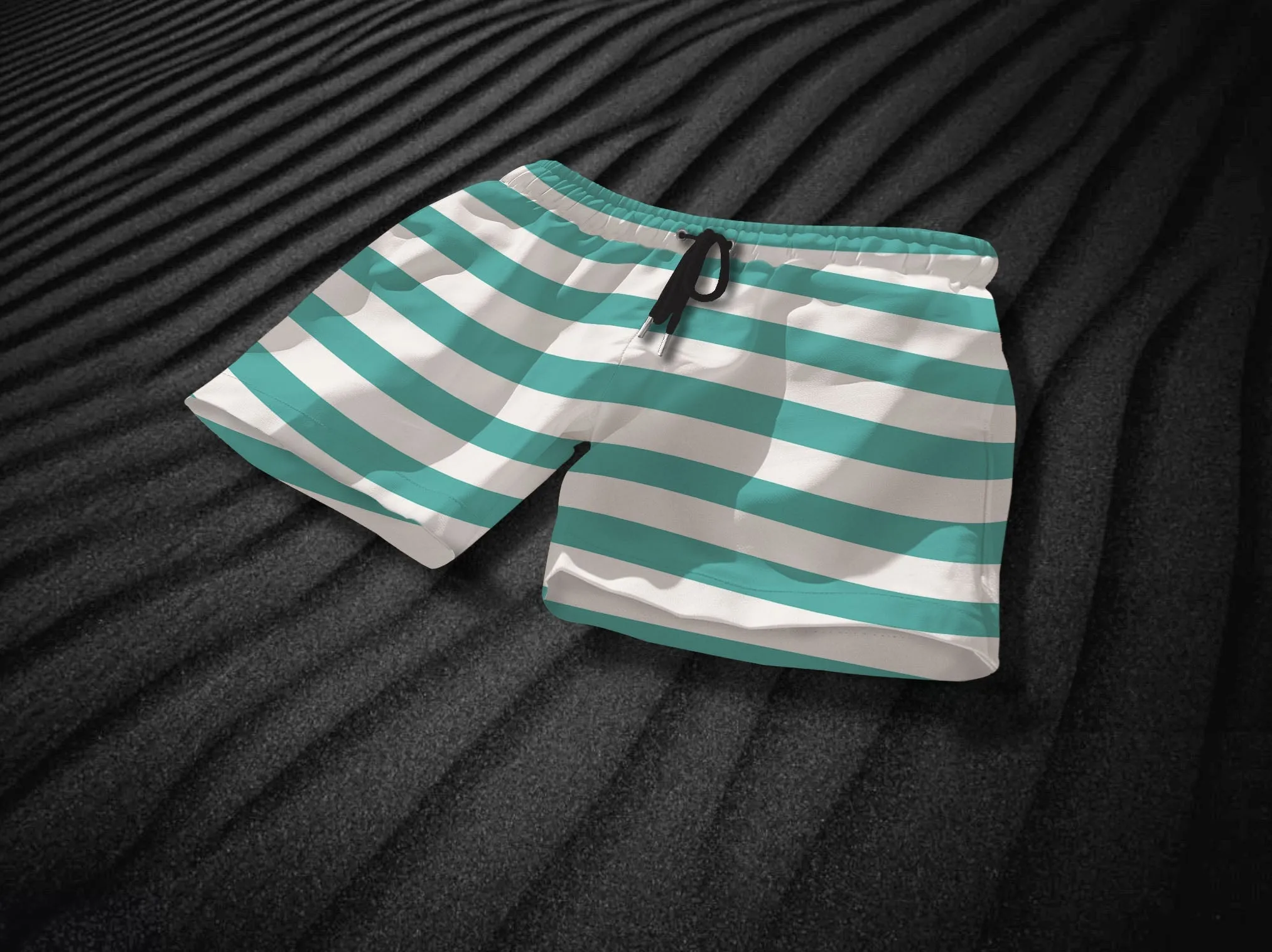 Monterey Green & White Swim Shorts