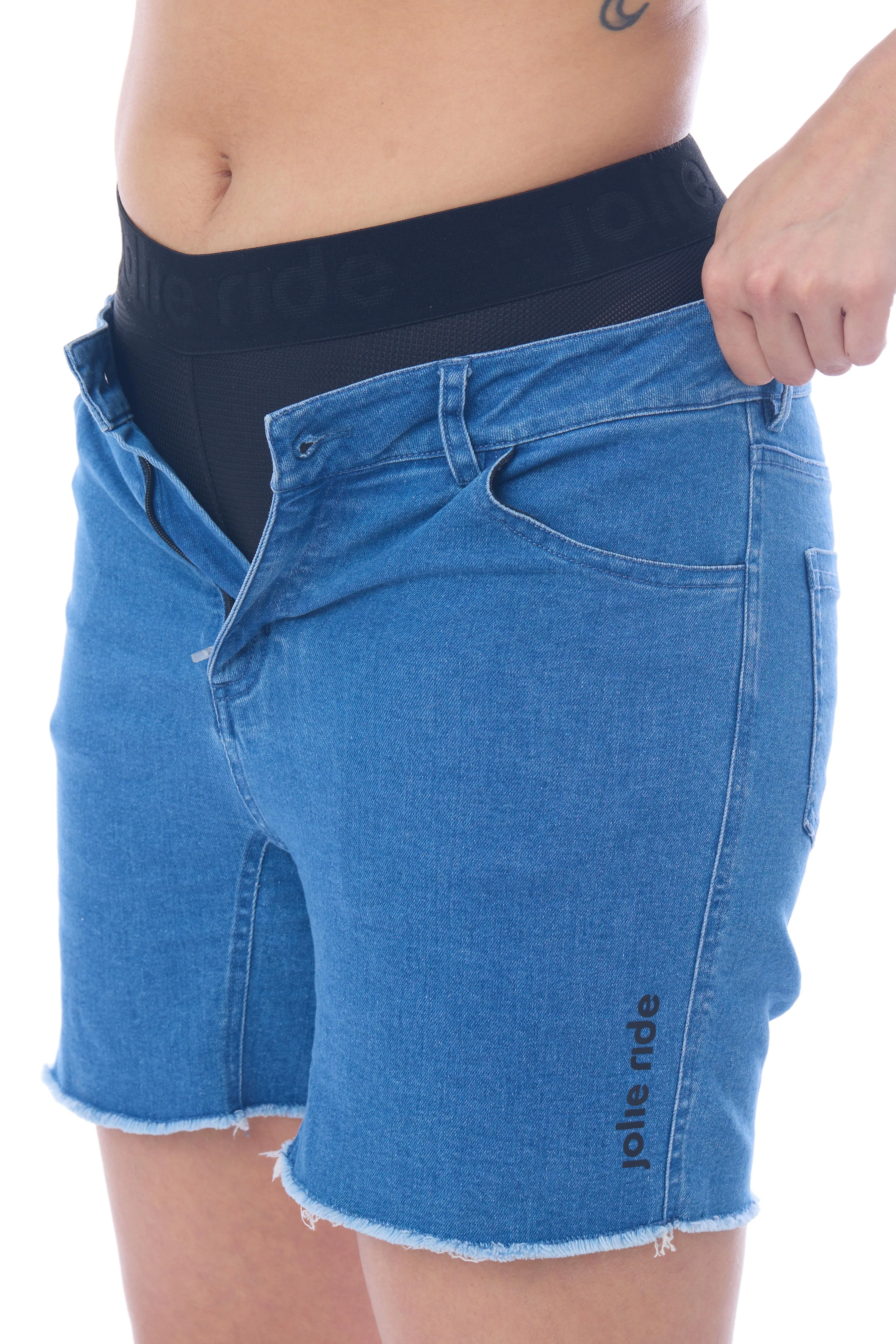 mtb denim shorts with exceptionaly stretch fabric and gel pad