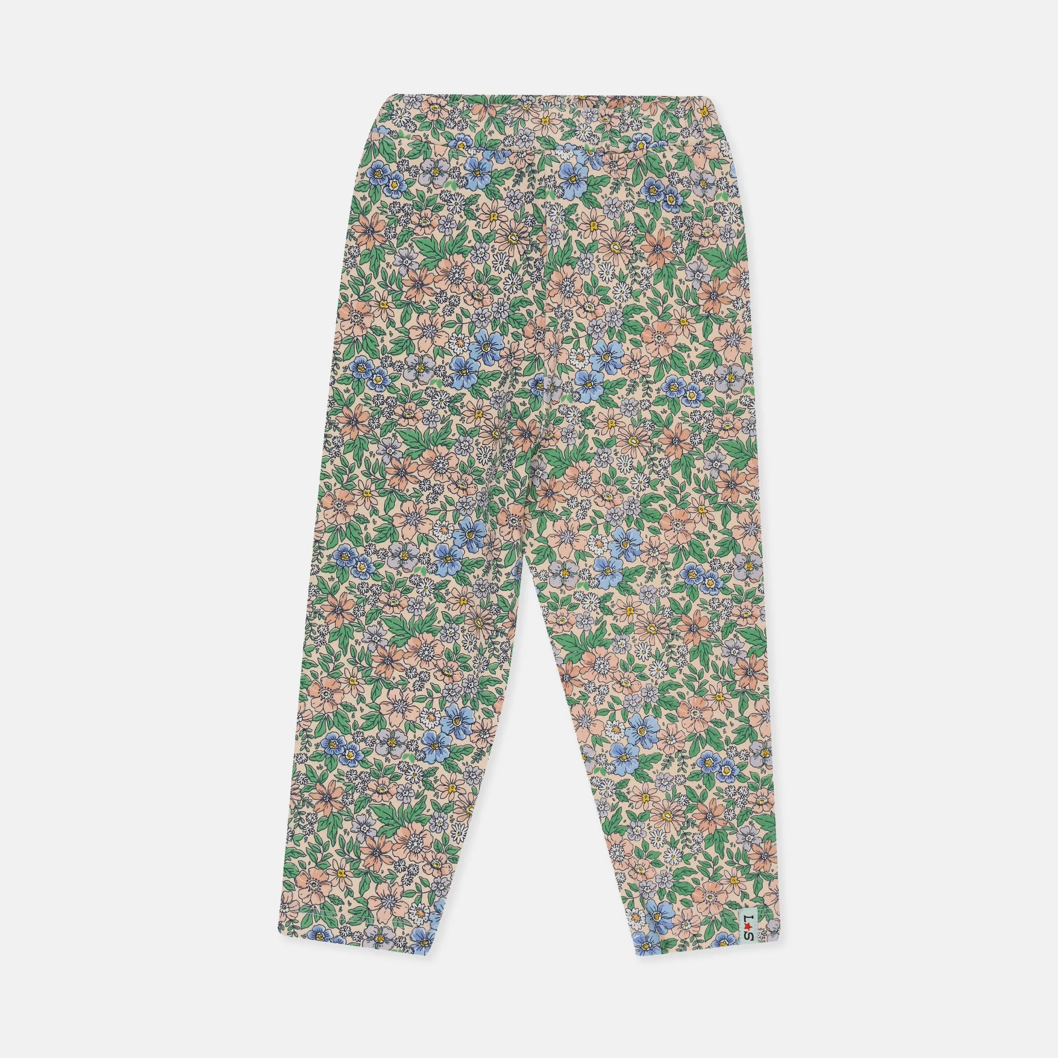 Multicoloured Floral And Stripe Print Leggings - 2 Pack