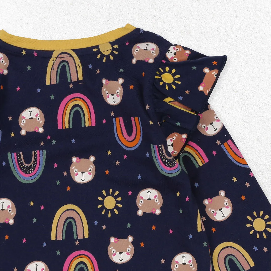Multicoloured Lilly And Rainbow Print Top - 2 Pack