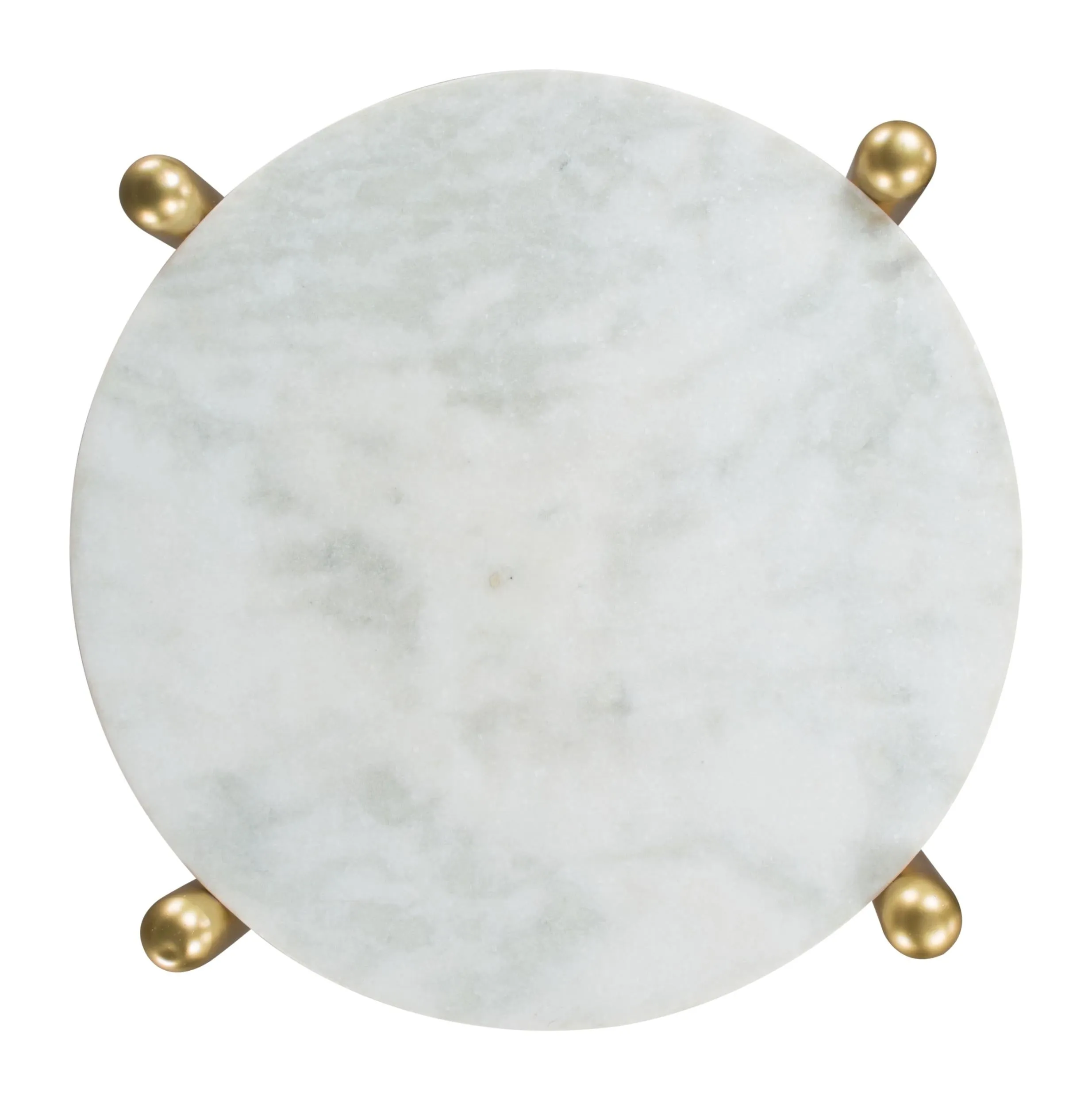 Narrow White and Gold Marble Top Table