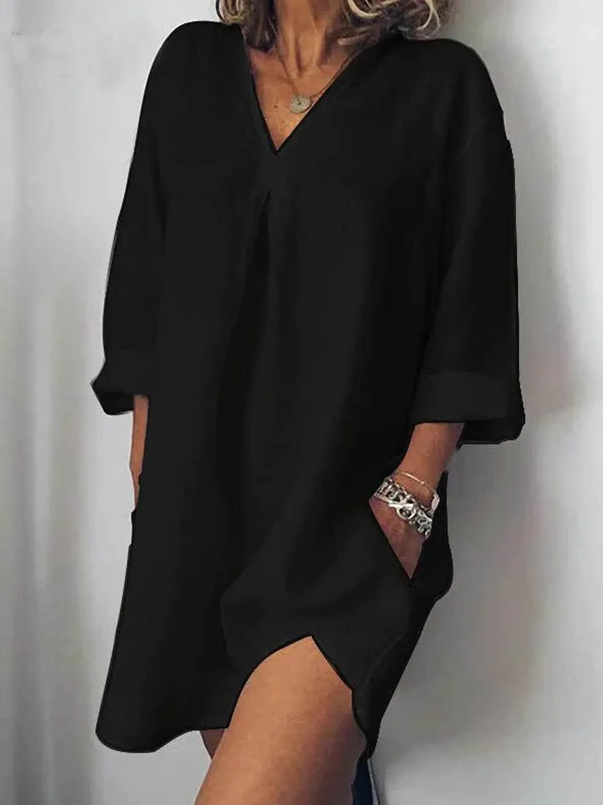 Nazira® | Airy, Light Linen Dress With A V-Neck For Relaxed Summer Days