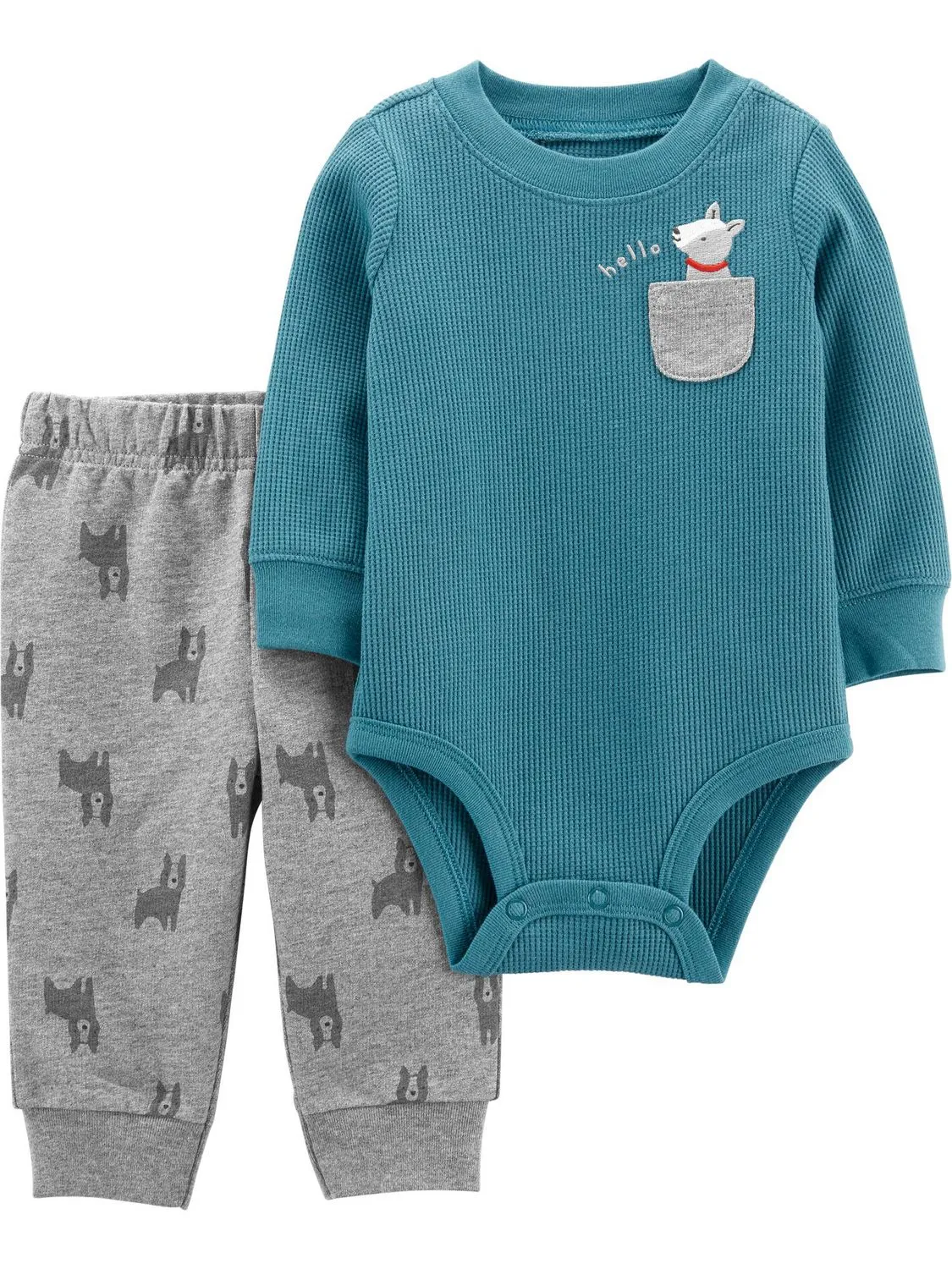 New Child of Mine made by Carter's Infant Boy Body Suit Pants Set - Dog, Sz 24 Months