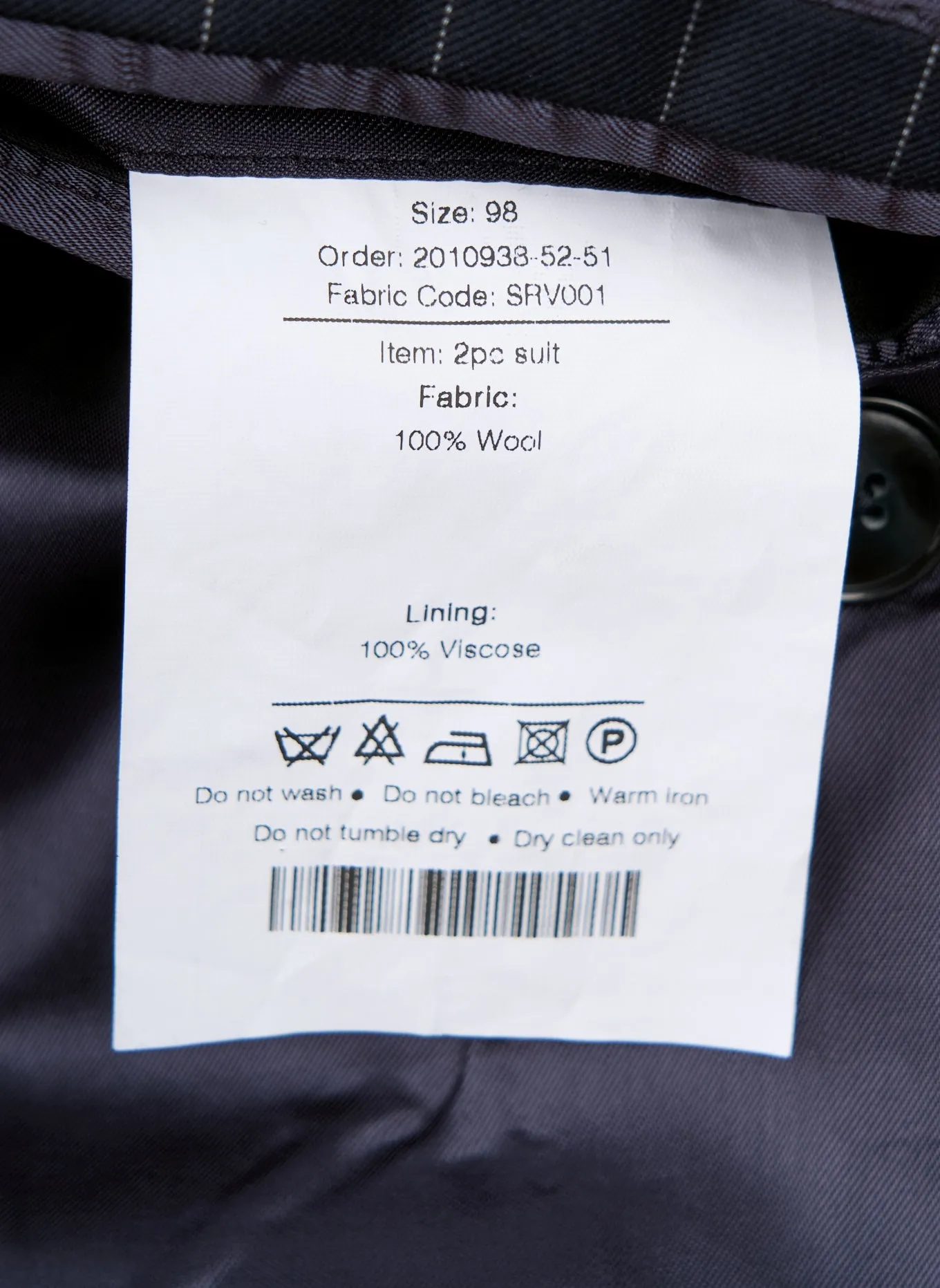 New SUITREVIEW Elmhurst Navy Pinstripe Pure Wool All Season DB Suit - Size 38S (Waist Size 30) (Final Sale)