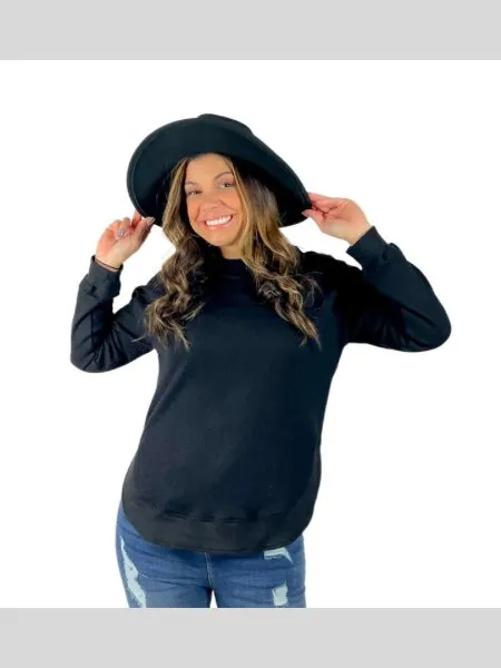 No Doubt Black Waffle Knit Long Sleeve