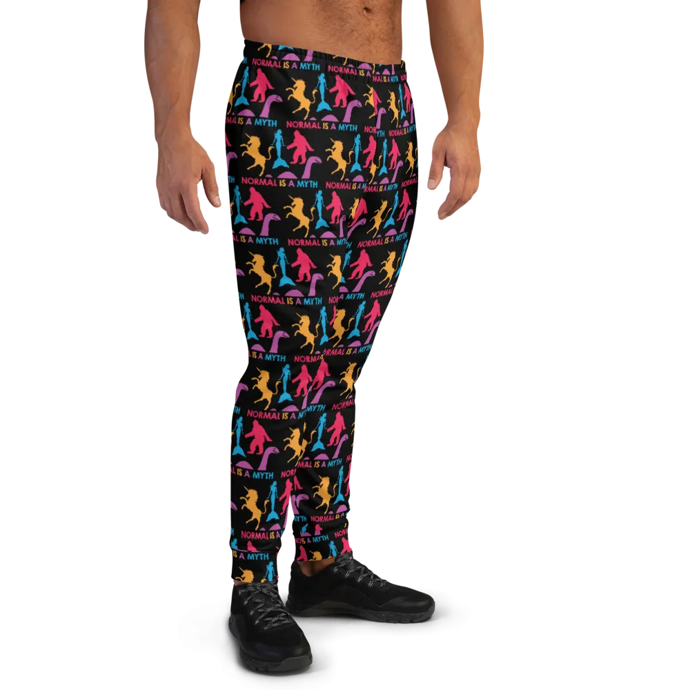 Normal is a Myth (Bigfoot, Mermaid, Unicorn & Loch Ness Monster Pattern) Men's Joggers