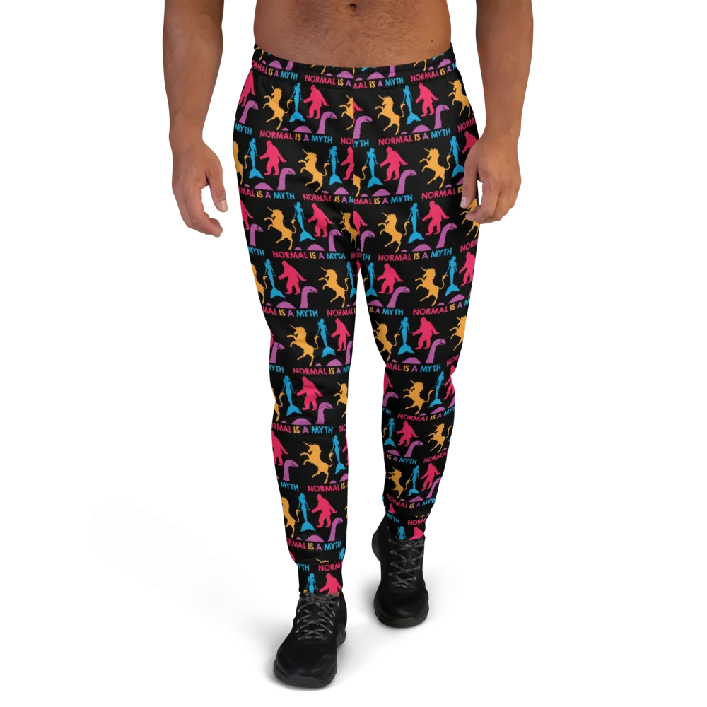 Normal is a Myth (Bigfoot, Mermaid, Unicorn & Loch Ness Monster Pattern) Men's Joggers