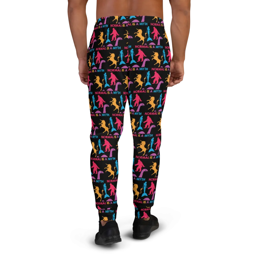 Normal is a Myth (Bigfoot, Mermaid, Unicorn & Loch Ness Monster Pattern) Men's Joggers