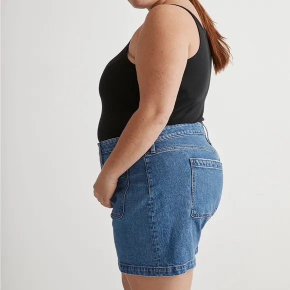 NWOT -Madewell - Plus Curvy Patch-Pocket Denim Shorts in Earlwood Wash -…