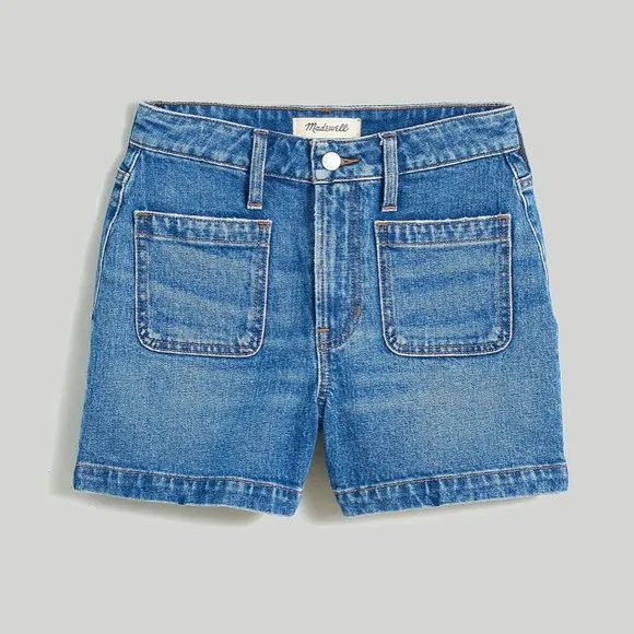 NWOT -Madewell - Plus Curvy Patch-Pocket Denim Shorts in Earlwood Wash -…