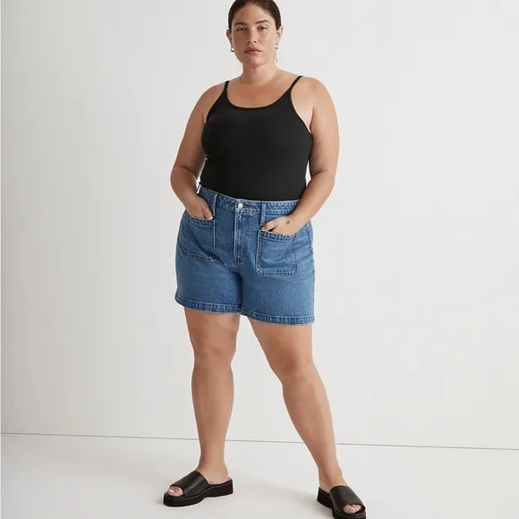 NWOT -Madewell - Plus Curvy Patch-Pocket Denim Shorts in Earlwood Wash -…