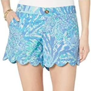 NWT LILLY PULITZER 5&quot; Buttercup Stretch Short size 00 scallop hem shorts