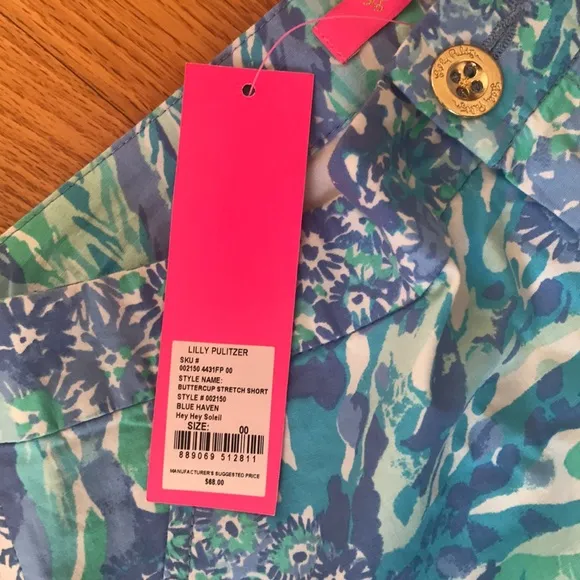 NWT LILLY PULITZER 5&quot; Buttercup Stretch Short size 00 scallop hem shorts