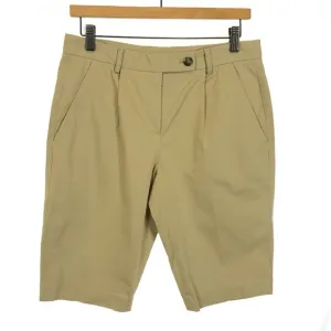NWT Womens Size 2 Theory Beige Pleat Front Stretch Cotton Khaki Shorts