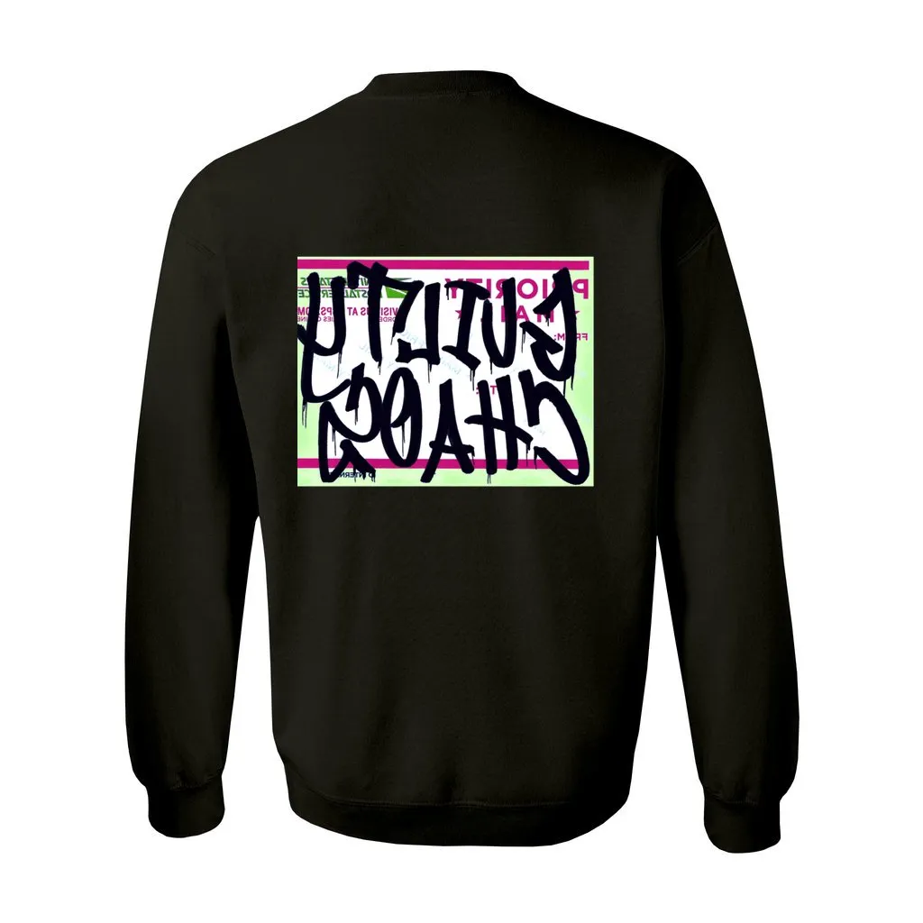 NYC SUBWAY MAP SKULL  THROUGH-N-THROUGH CREWNECK