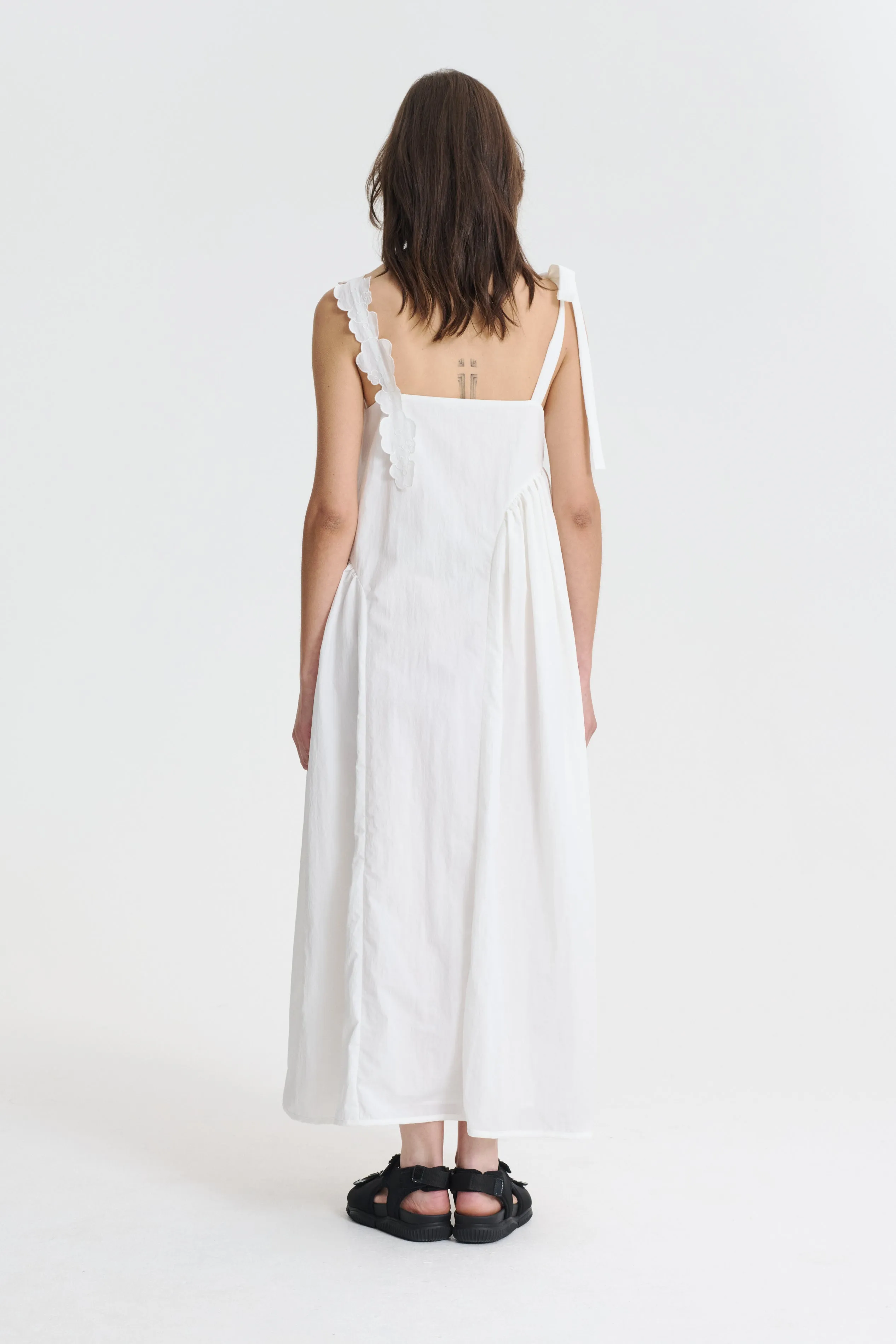 OAKLYN | DRESS RECYCLED TAFFETA WHITE