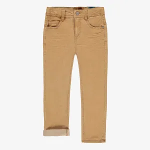 Ochre Yellow Denim Pants With Faded Effect