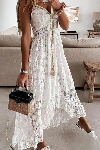 Ofelia® | Women's Boho Lace Dress Crochet Details Summery Airy