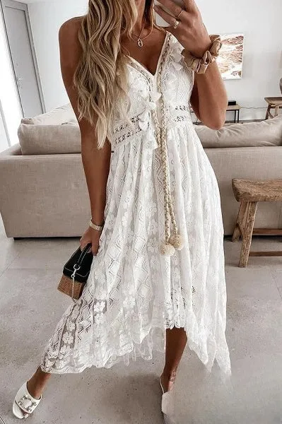 Ofelia® | Women's Boho Lace Dress Crochet Details Summery Airy