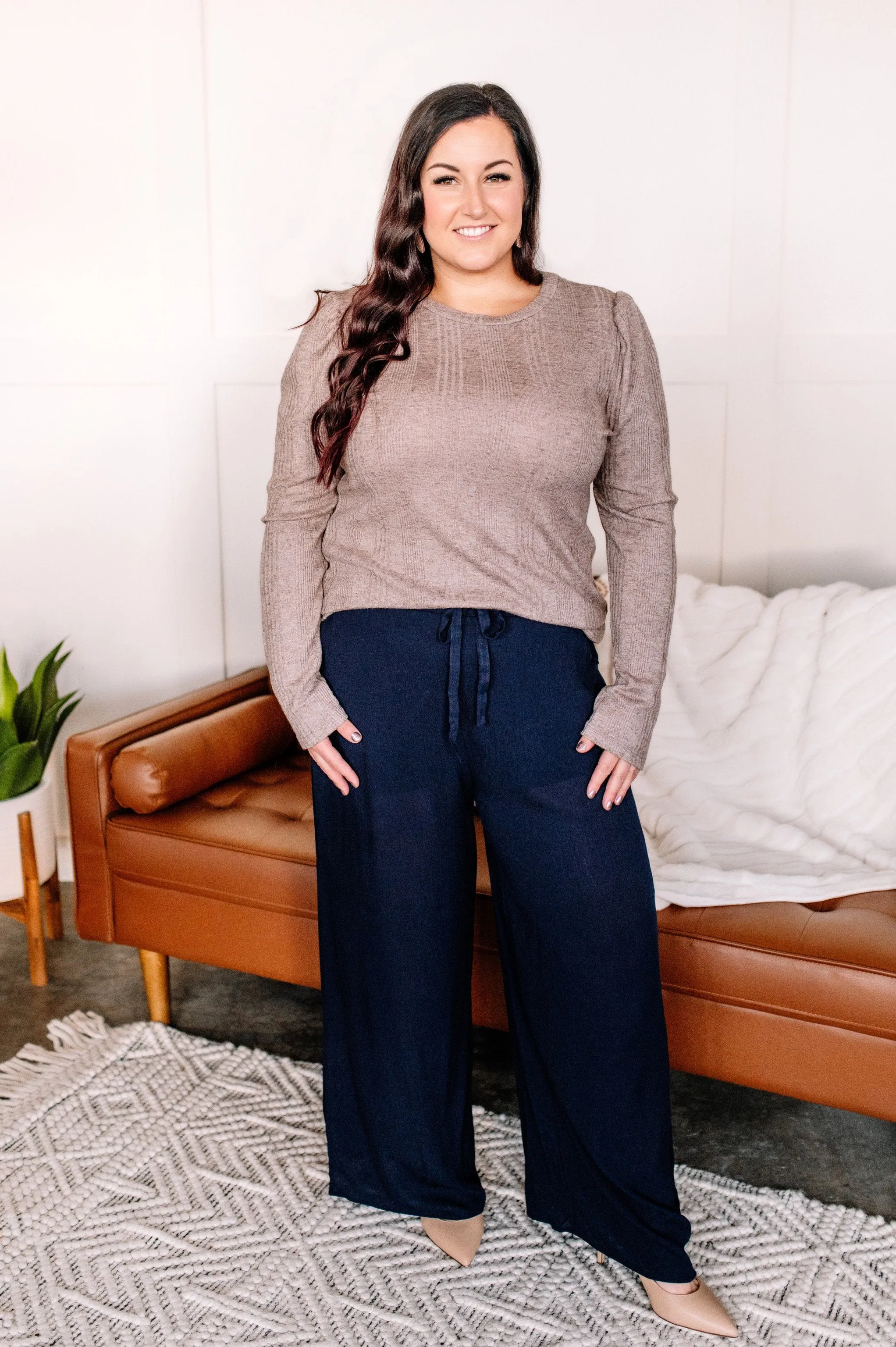 Off The Hook Knit Top In Mocha