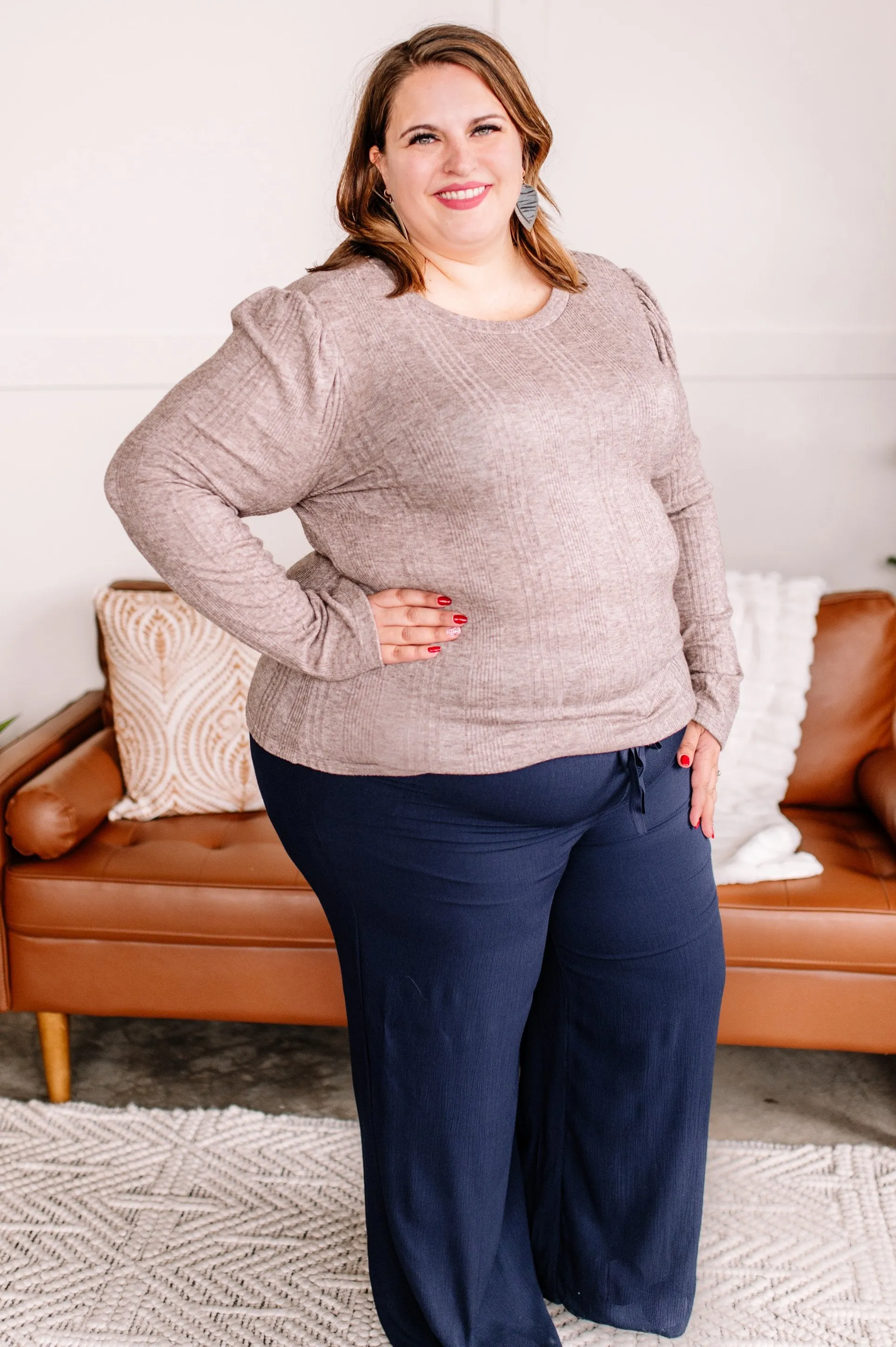 Off The Hook Knit Top In Mocha