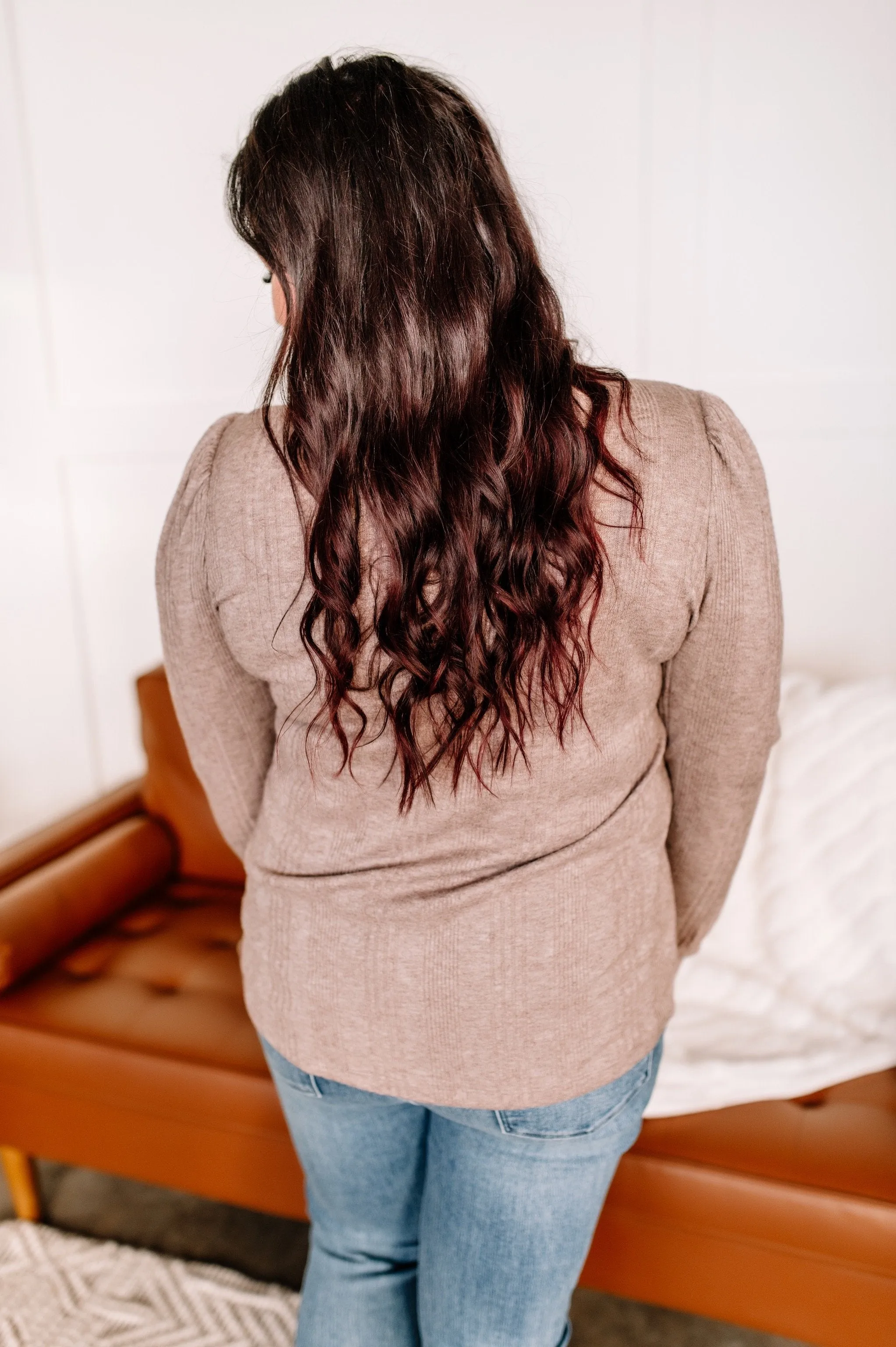Off The Hook Knit Top In Mocha