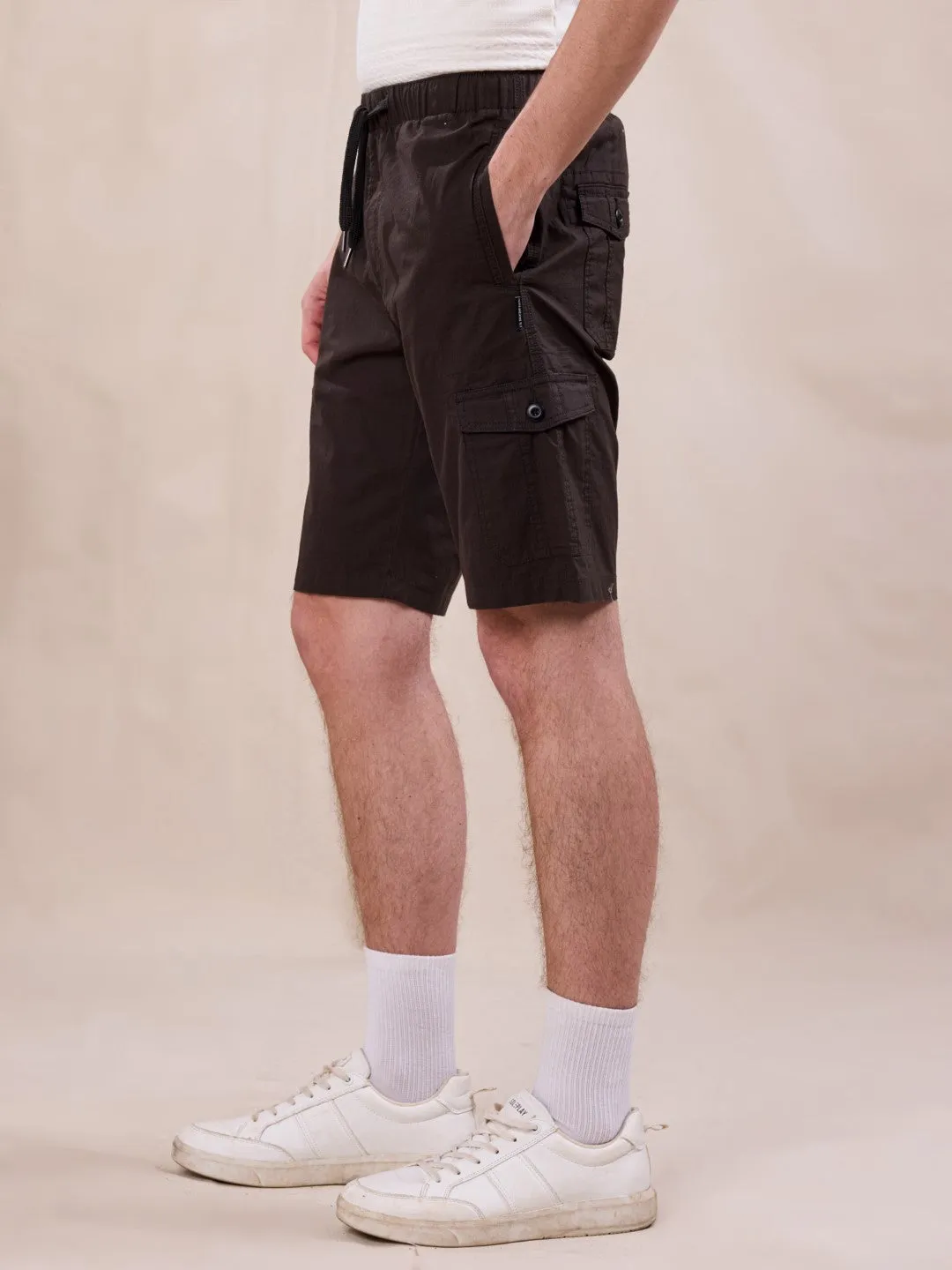 Olive Plain Cargo Shorts