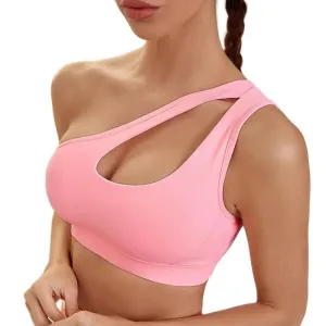 One-Shoulder Sports Bra for Women - Fitness Yoga Quick-Drying Shock-Proof Vest