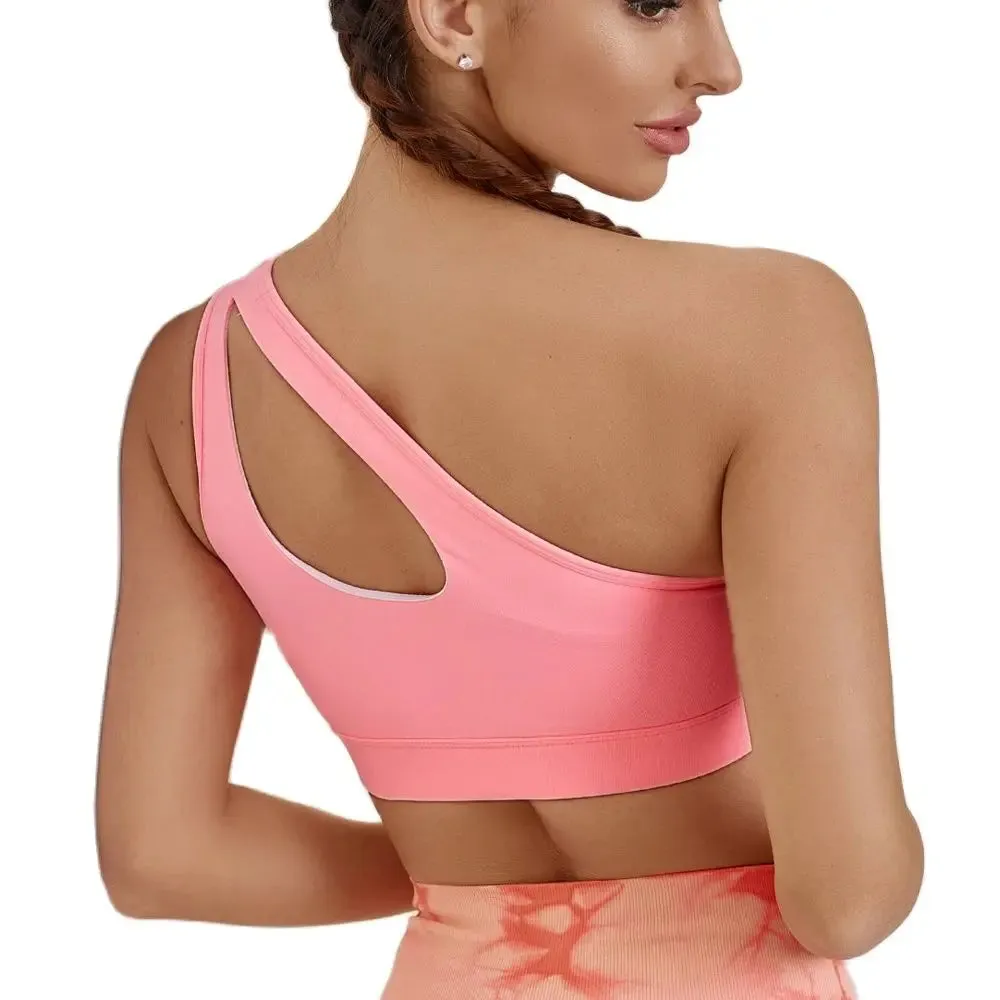 One-Shoulder Sports Bra for Women - Fitness Yoga Quick-Drying Shock-Proof Vest