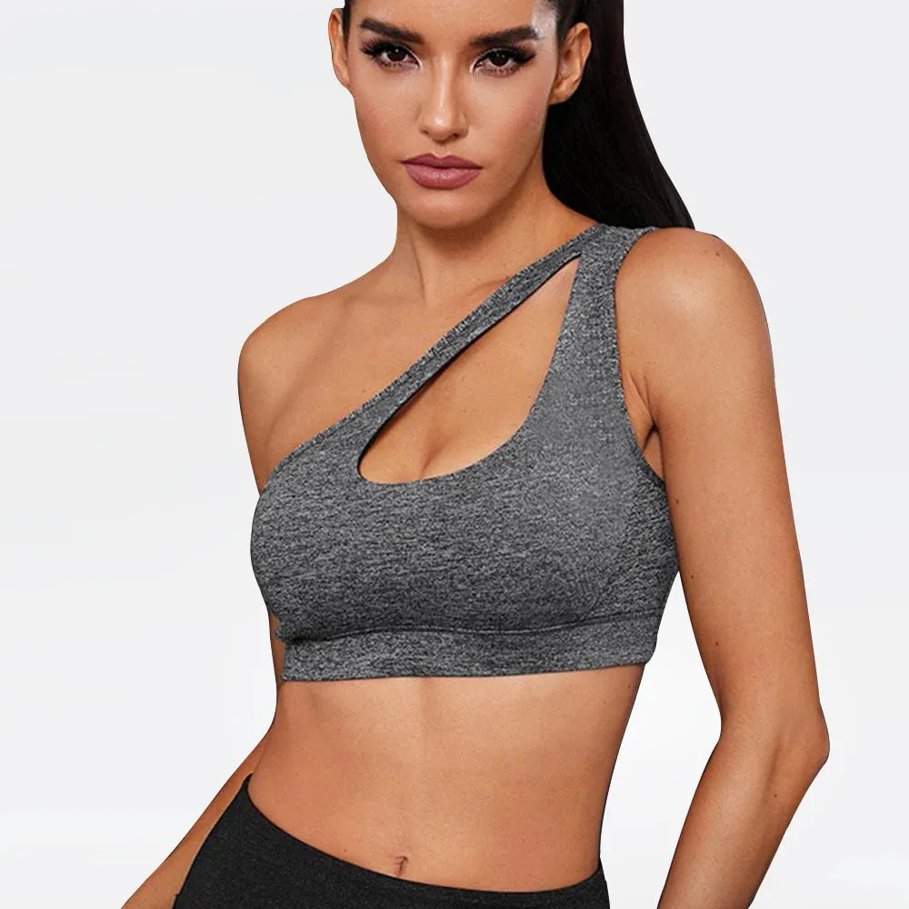 One-Shoulder Sports Bra for Women - Fitness Yoga Quick-Drying Shock-Proof Vest