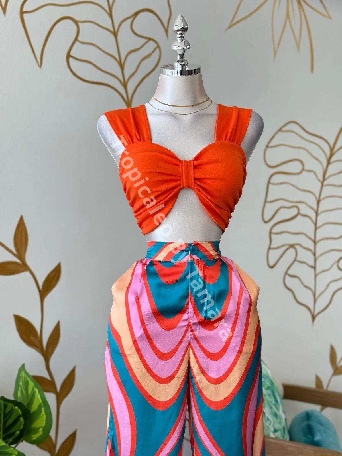 Orange Bow Top