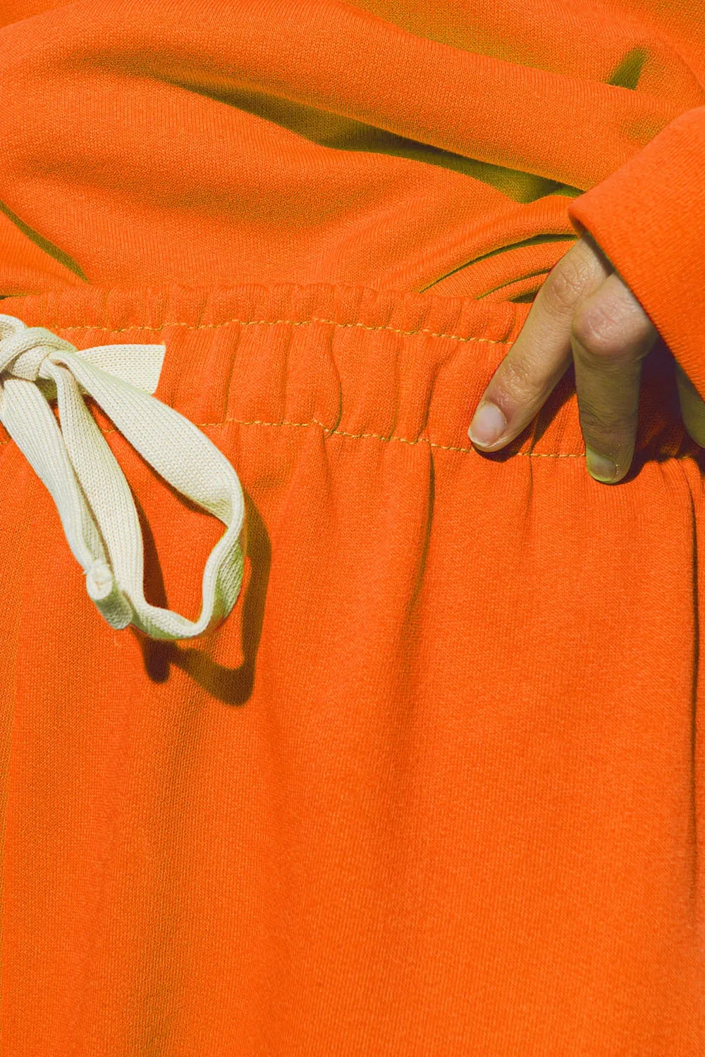 Oversized Jogger with Tie Waist in Bright Orange