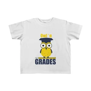 Owl n Grades - Kid's Fine Jersey Tee - Back To School T-Shirts