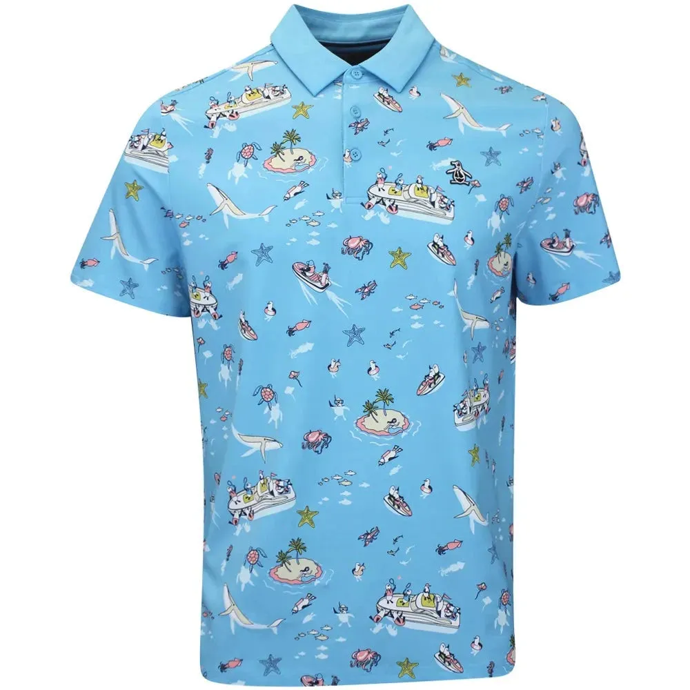 Penguin Pete In The Boat Golf Polo Shirt