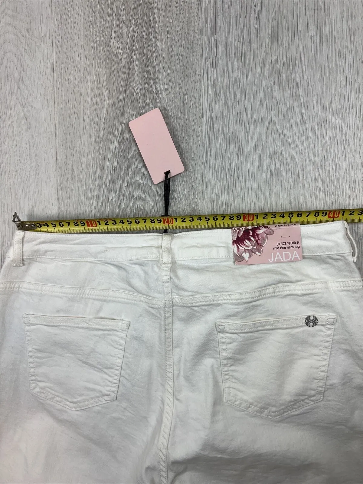 Phase Eight Womens Jada Mid Rise Slim Leg White Jeans Size 16 (New with marks)