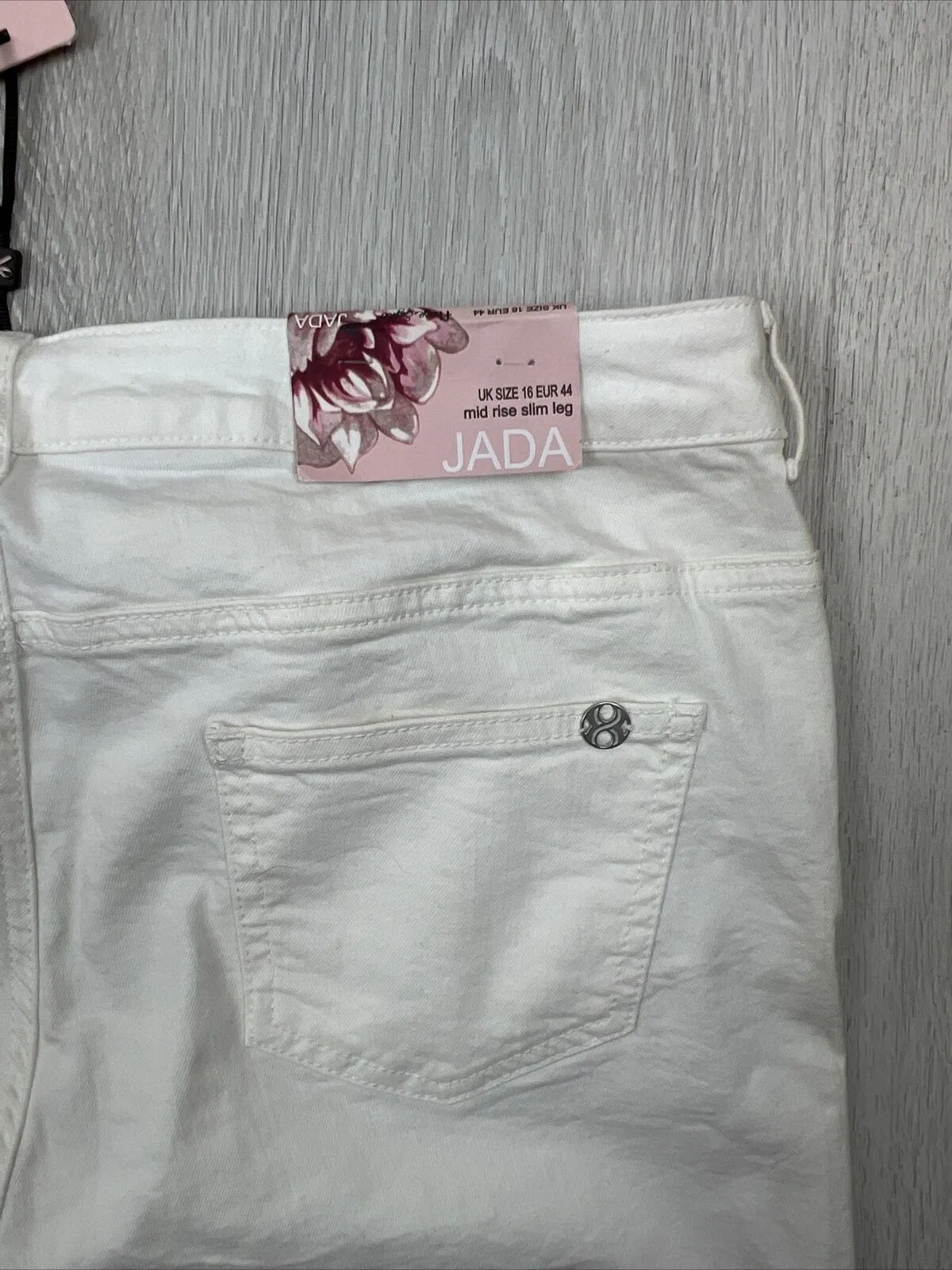 Phase Eight Womens Jada Mid Rise Slim Leg White Jeans Size 16 (New with marks)