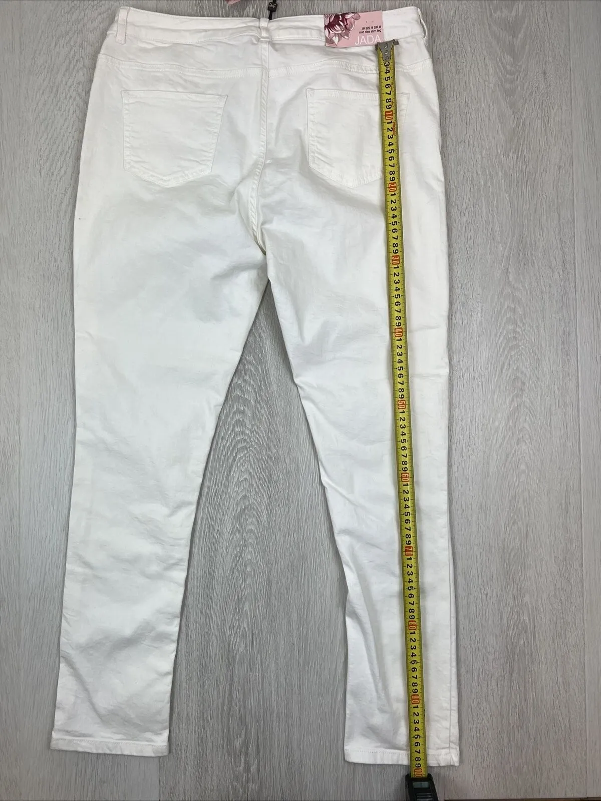 Phase Eight Womens Jada Mid Rise Slim Leg White Jeans Size 16 (New with marks)