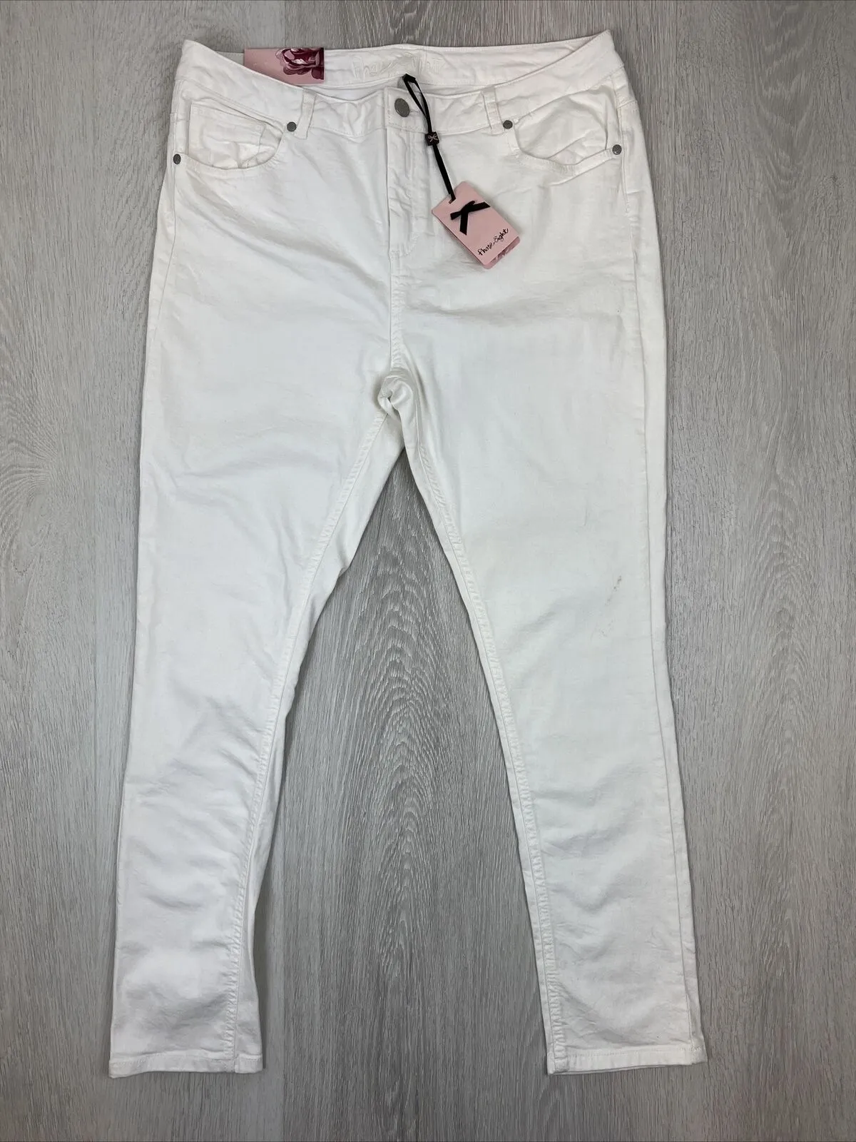 Phase Eight Womens Jada Mid Rise Slim Leg White Jeans Size 16 (New with marks)