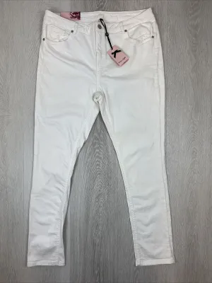Phase Eight Womens Jada Mid Rise Slim Leg White Jeans Size 16 (New with marks)