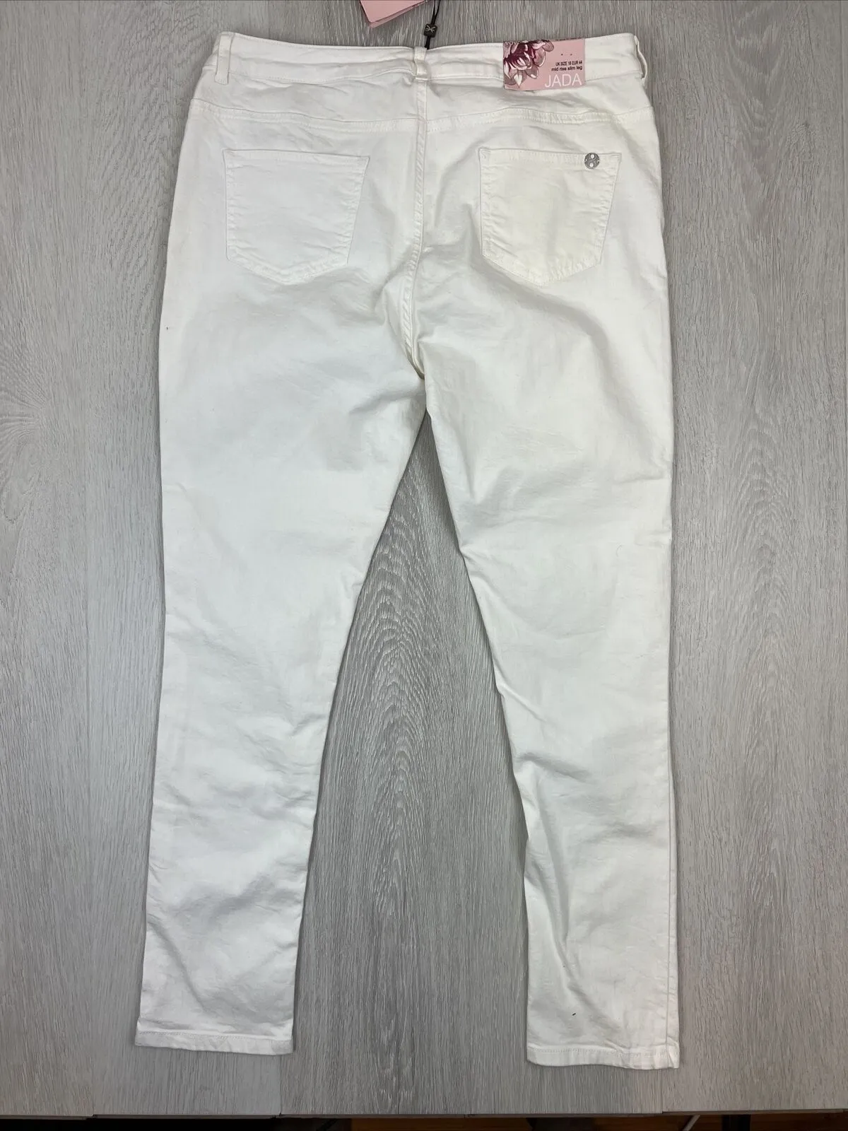 Phase Eight Womens Jada Mid Rise Slim Leg White Jeans Size 16 (New with marks)