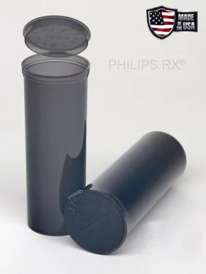 Philips RX 60 Dram Pop Top Vial - 1/2 Oz - Child Resistant - Smoke - Translucent (75 Count)
