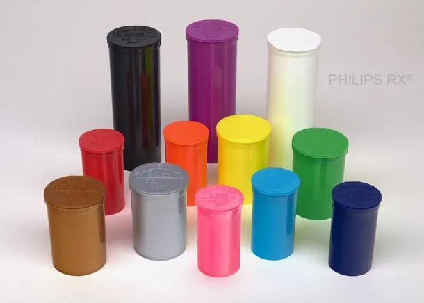 Philips RX 60 Dram Pop Top Vial - 1/2 Oz - Child Resistant - Smoke - Translucent (75 Count)