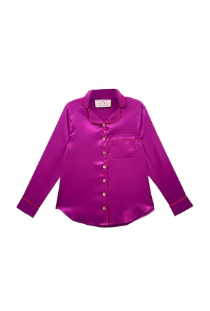 PJ Blouse - Rani Pink Satin