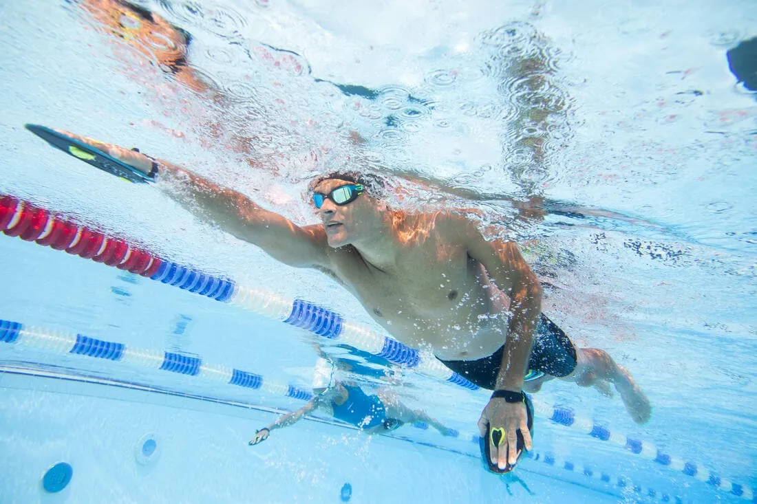 Plaquettes de Natation Quick-In 500 taille M Bleu Jaune